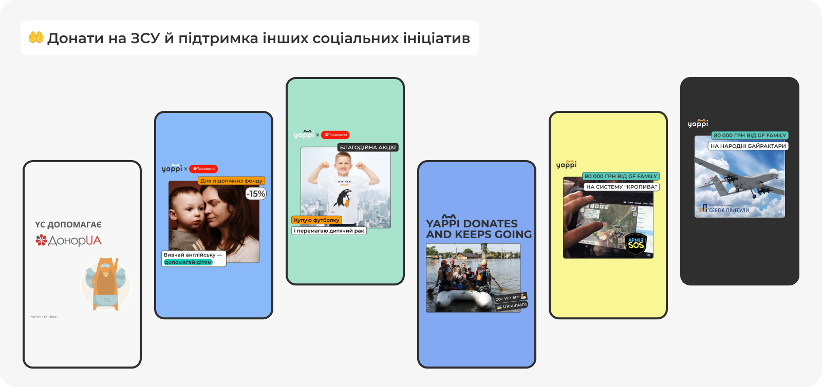 Корпоративна соціальна відповідальність Yappi Corporate: донати на ЗСУ і підтримка благодійних ініціатив (банер)